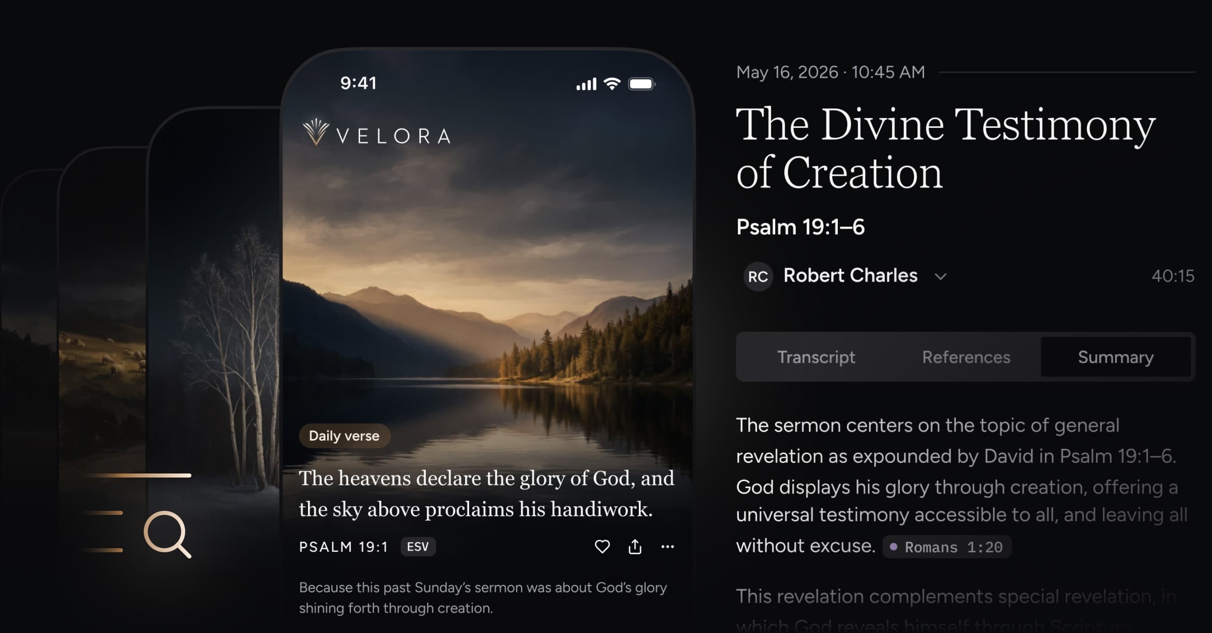 Personalized daily verse and search for pre-release