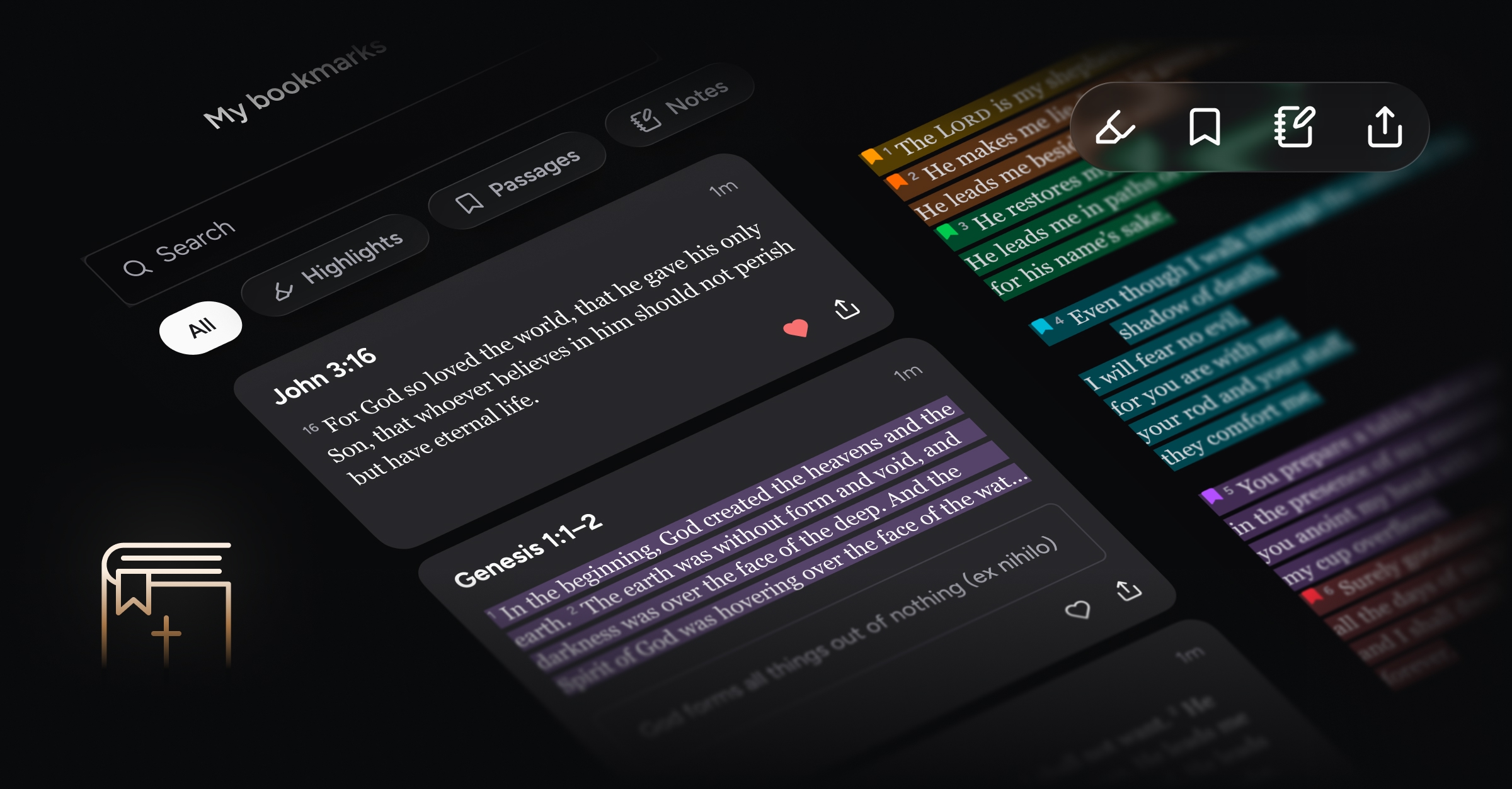 Introducing Bookmarks: save, highlight, favorite, and annotate verses