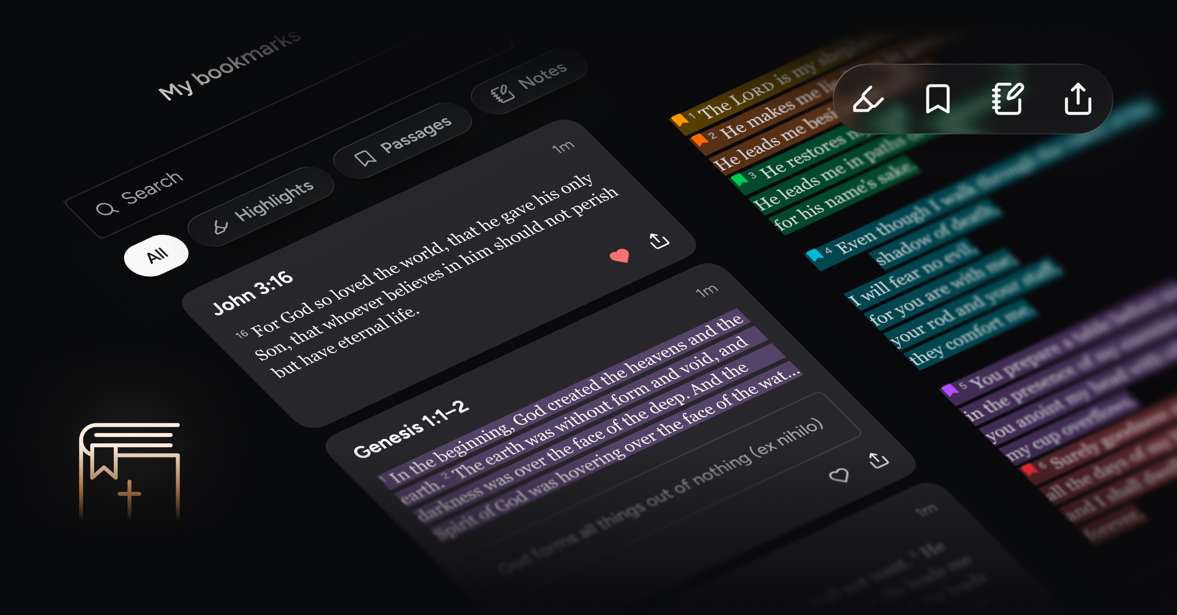 Introducing Bookmarks: save, highlight, favorite, and annotate verses